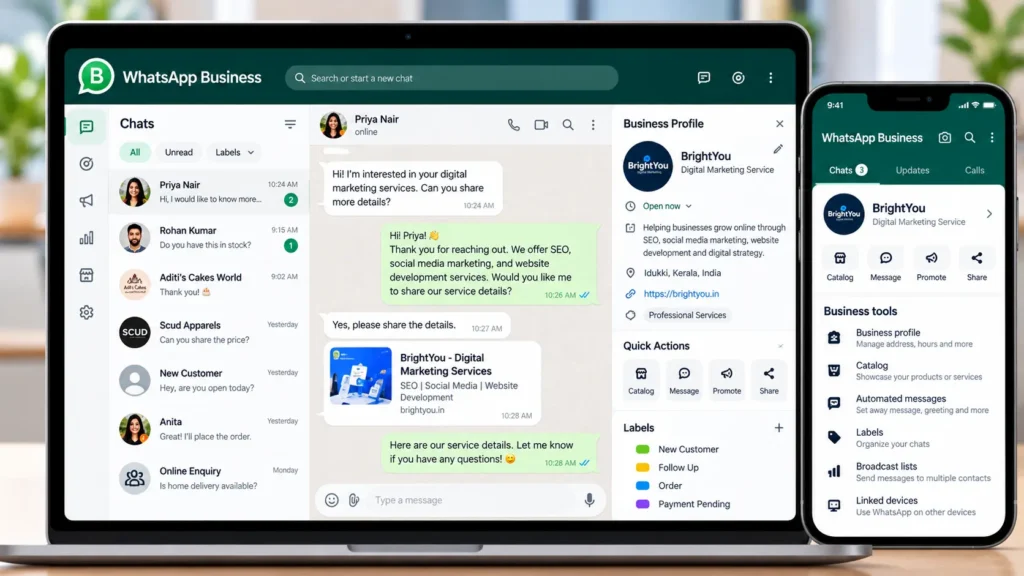 WhatsApp Business vs WhatsApp: What’s the Difference? whatsapp buniess dashboard image